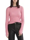 RAG & BONE AUDRINA CREW SWEATER IN FUCHSIA