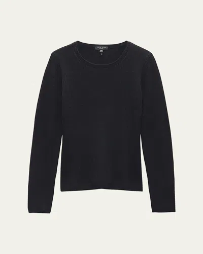 Rag & Bone Audrina Ribbed Crewneck Sweater In Black