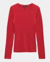 Rag & Bone Audrina Ribbed Crewneck Sweater In Red