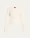 Rag & Bone V-neck Long-sleeved T-shirt In Ivory