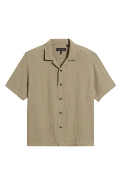 Rag & Bone Avery Cotton Short Sleeve Button-up Shirt In Vetiver