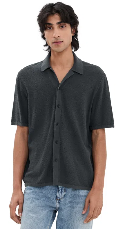 Rag & Bone Avery Top In Zuma Toweling Dark Grey