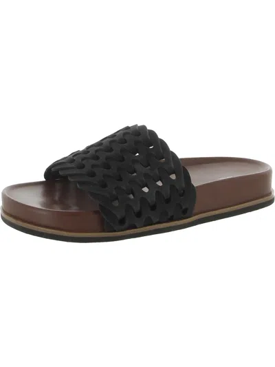 Rag & Bone Bailey Womens Leather Cut-out Slide Sandals In Black