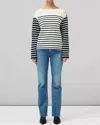 Rag & Bone Striped Button-embellished Cotton-jersey Top In Multi