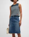 Rag & Bone Bardot Tank In Navy Stripe In Blue