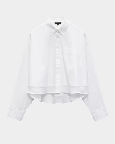 RAG & BONE BEATRICE CROPPED COMBO SHIRT