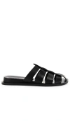 Rag & Bone Beau Leather Fisherman Mule Sandals In Black