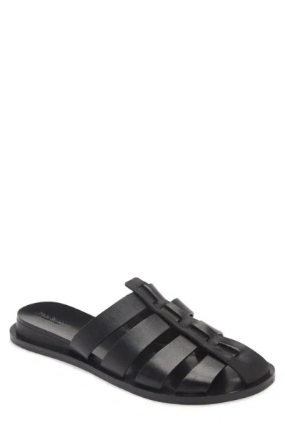 Rag & Bone Beau Leather Fisherman Mule Sandals In Black