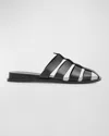 Rag & Bone Beau Leather Fisherman Mule Sandals In Black