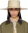 Rag & Bone Beige Jacque Boater Hat In Ltnatural