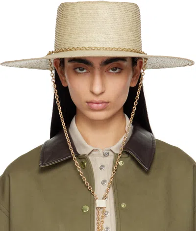 Rag & Bone Beige Jacque Boater Hat In Ltnatural