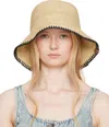 Rag & Bone Beige Jade Rollable Raffia Bucket Hat