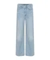 Rag & Bone Logan Womens High Rise Button Fly Wide Leg Jeans In Blue