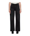 Rag & Bone High-rise Wide-leg Jeans In Deep Black