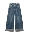 Rag & Bone Sofie Cuffed High Waist Wide Leg Jeans In Mid-indigo