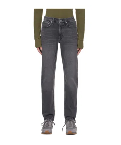 Rag & Bone Belt Ring Denim Trousers In Black