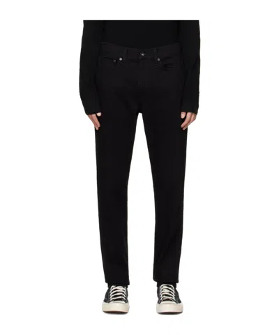 Rag & Bone Belt Ring Denim Trousers In Black