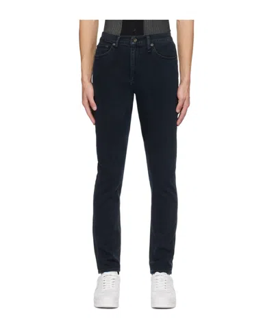 Rag & Bone Belt Ring Denim Trousers In Black