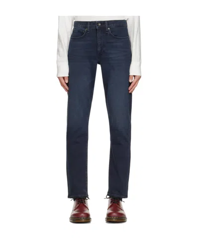 Rag & Bone Belt Ring Denim Trousers In Black