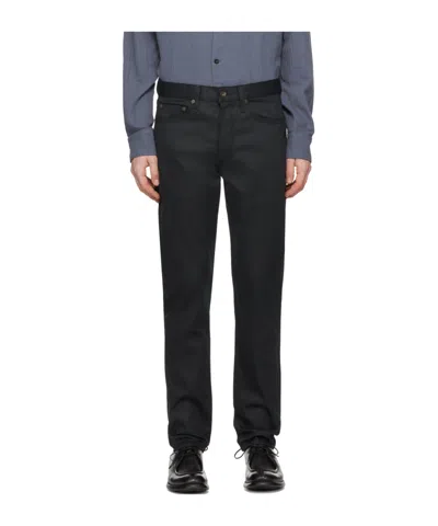 Rag & Bone Belt Ring Denim Trousers In Black