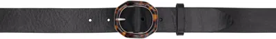 Rag & Bone Black Audrey Tortoiseshell-buckle Leather Belt