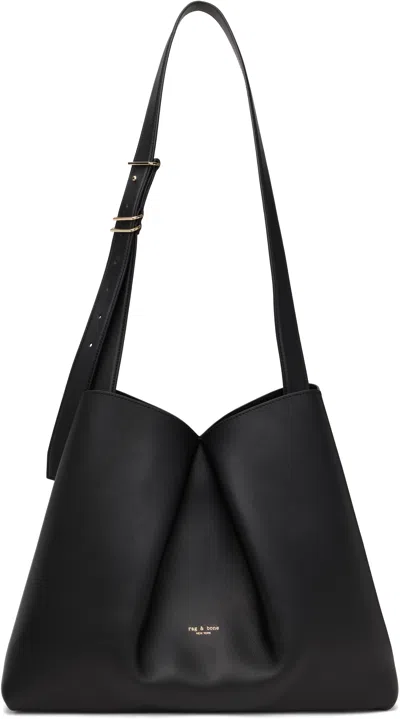 Rag & Bone Black Bloom Large Calf Leather Crossbody Bag