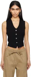 Rag & Bone Black Ella Merino Wool-blend Sweater Vest In Black