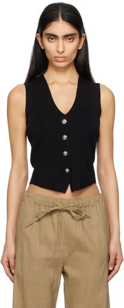 Rag & Bone Black Ella Merino Wool-blend Sweater Vest