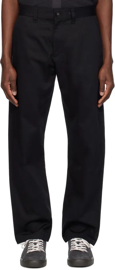 Rag & Bone Black Haydon Straight Fit Cotton Chino Trousers