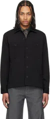 Rag & Bone Black Hyde Striped Overshirt In Blkpinstri