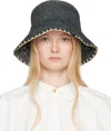 Rag & Bone Black Jade Rollable Raffia Bucket Hat