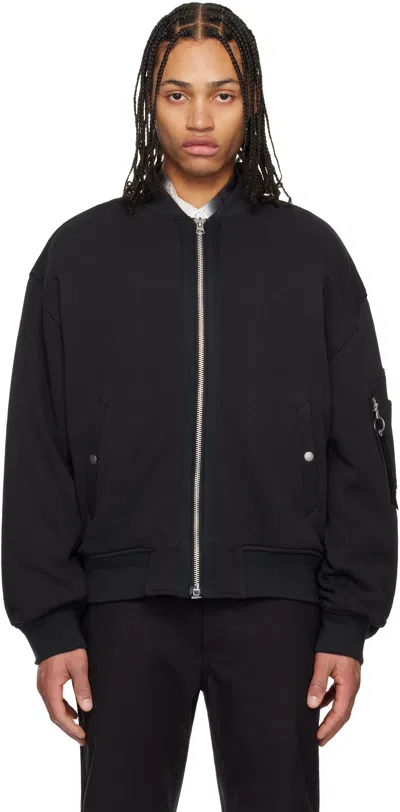 RAG & BONE BLACK MANSTON BOMBER JACKET