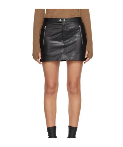 Rag & Bone Black Nora Faux-leather Miniskirt