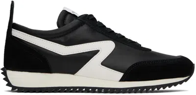 Rag & Bone Retro Runner Suede And Leather-trimmed Recycled Shell Sneakers In Black