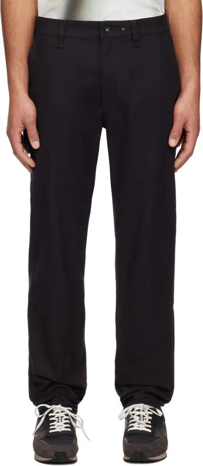 Rag & Bone Black Standard Flannel Chino Trousers