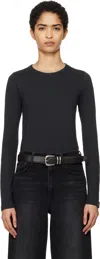 Rag & Bone Black 'the Slub Long Sleeve' T-shirt In Blk