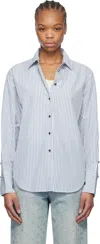 Rag & Bone Blue & White Eve Striped Shirt In Blustripe