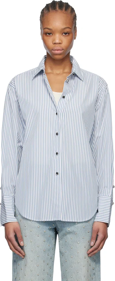 Rag & Bone Blue & White Eve Striped Shirt In Blustripe