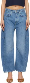 Rag & Bone Blue Charlie Ankle-length Barrel Jeans In Accord