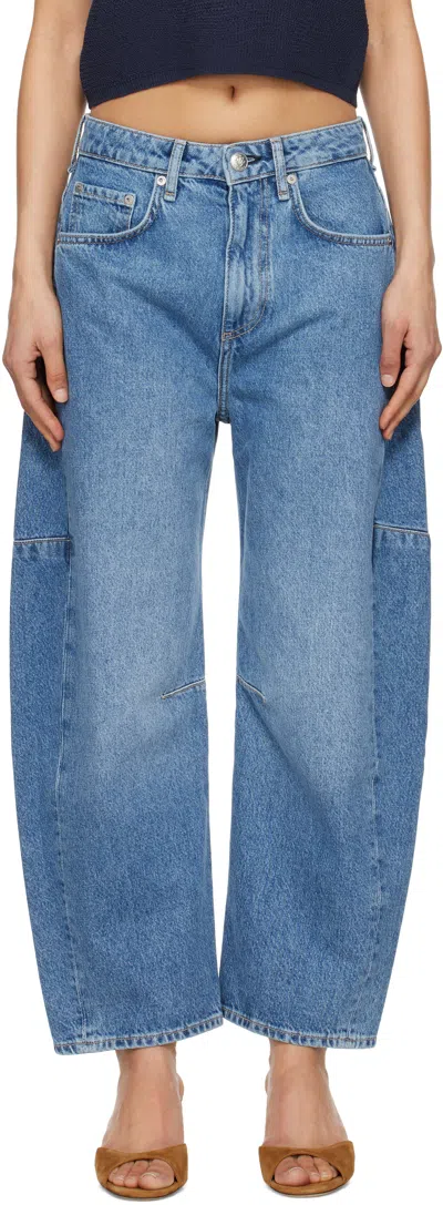 Rag & Bone Blue Charlie Ankle-length Barrel Jeans In Accord