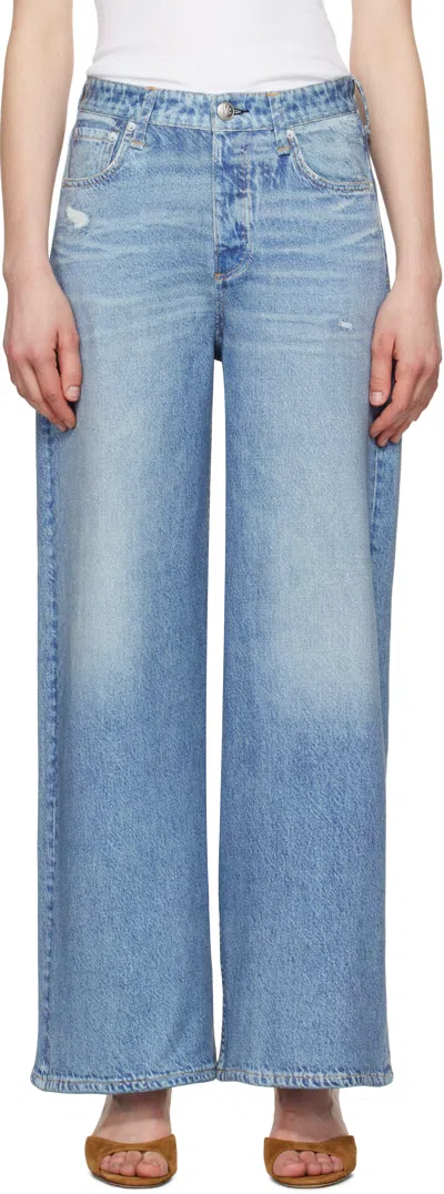 Rag & Bone Blue Miramar Terry Sofie Ankle-length Jeans In Minetta
