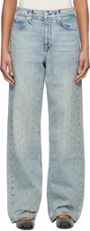 Rag & Bone Blue Shea Relaxed Straight Jeans In Blue