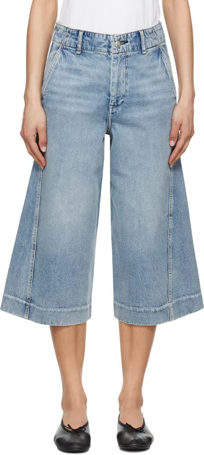 Rag & Bone Blue Tailored Jamie Denim Shorts In Pacific