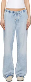 Rag & Bone Blue Ultra Featherweight Logan Wide-leg Jeans In Kierra