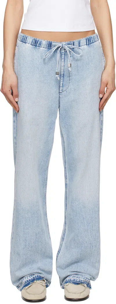 Rag & Bone Blue Ultra Featherweight Logan Wide-leg Jeans In Kierra