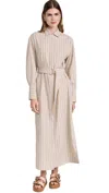 Rag & Bone Briar Striped Cotton-poplin Maxi Shirt Dress In Khaki Stripe