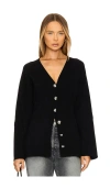 Rag & Bone Bridget Long Vee Cardigan In Black