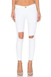 Rag & Bone Bright Capri Jean With Holes In White In White
