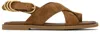 Rag & Bone Brown Gia Italian Suede Crossover Sandals In Umbersd