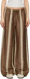 Shop Rag & Bone Brown Olivia Linen Trousers In Brwstripe